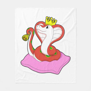 Snake som Kung med Krona Fleecefilt