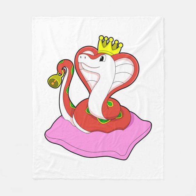 Snake som Kung med Krona Fleecefilt (Framsidan)