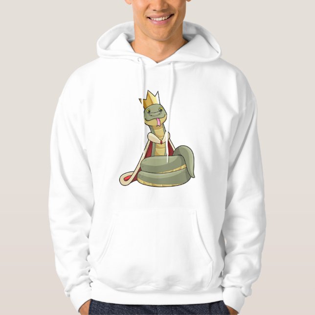 Snake som Kung med Krona Hoodie (Framsida)