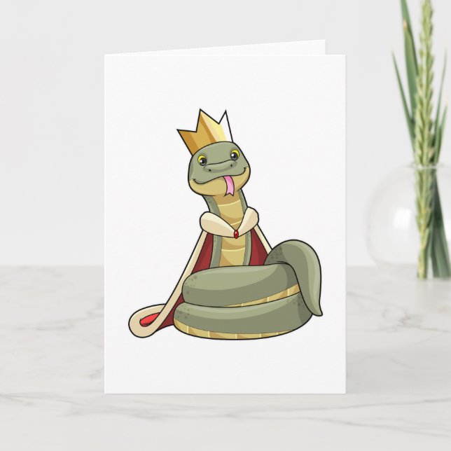 Snake som Kung med Krona Kort (Framsida)