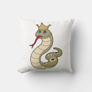 Snake som Kung med Krona Kudde