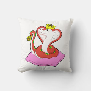 Snake som Kung med Krona Kudde