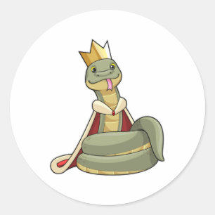 Snake som Kung med Krona Runt Klistermärke