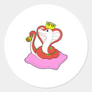 Snake som Kung med Krona Runt Klistermärke