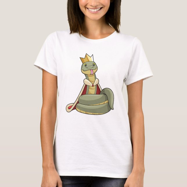 Snake som Kung med Krona T Shirt (Framsida)