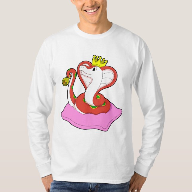 Snake som Kung med Krona T Shirt (Framsida)