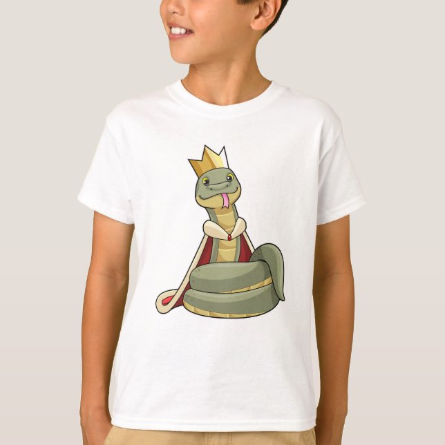 Snake som Kung med Krona T Shirt (Framsida)