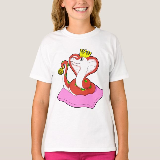Snake som Kung med Krona T Shirt (Framsida)
