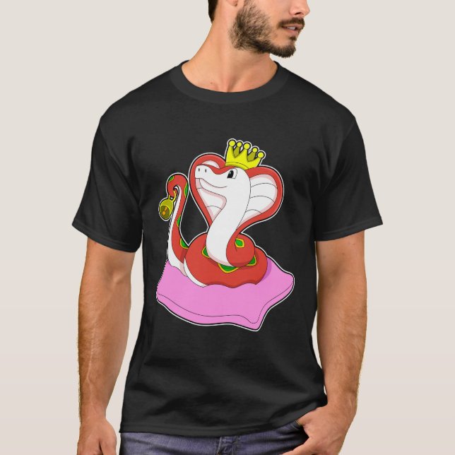 Snake som Kung med Krona T Shirt (Framsida)