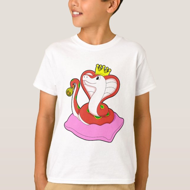 Snake som Kung med Krona T Shirt (Framsida)