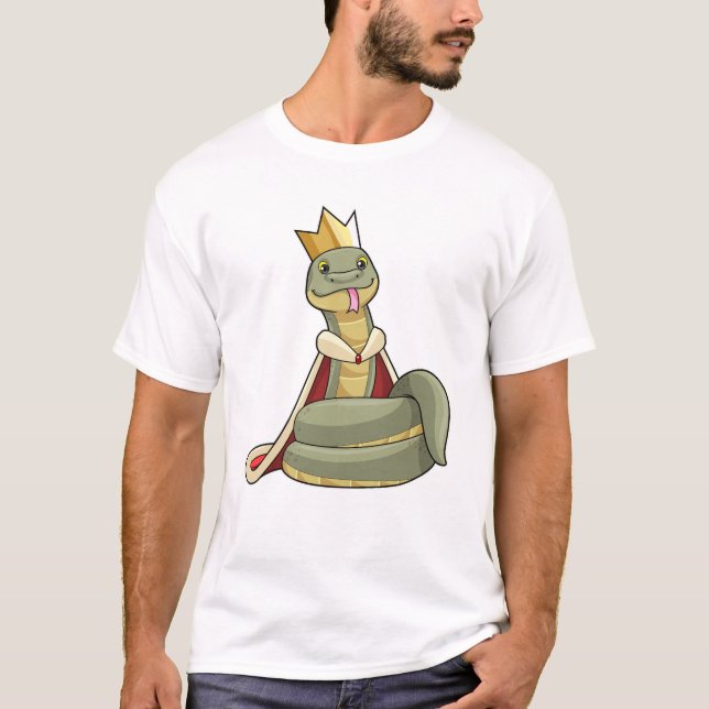 Snake som Kung med Krona T Shirt (Framsida)