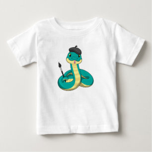Snake som Painter med målarpensel T Shirt