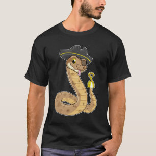 Snake som Pirat med Krok hand- och Öga-plåster T Shirt