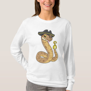 Snake som Pirat med Krok hand- och Öga-plåster T Shirt