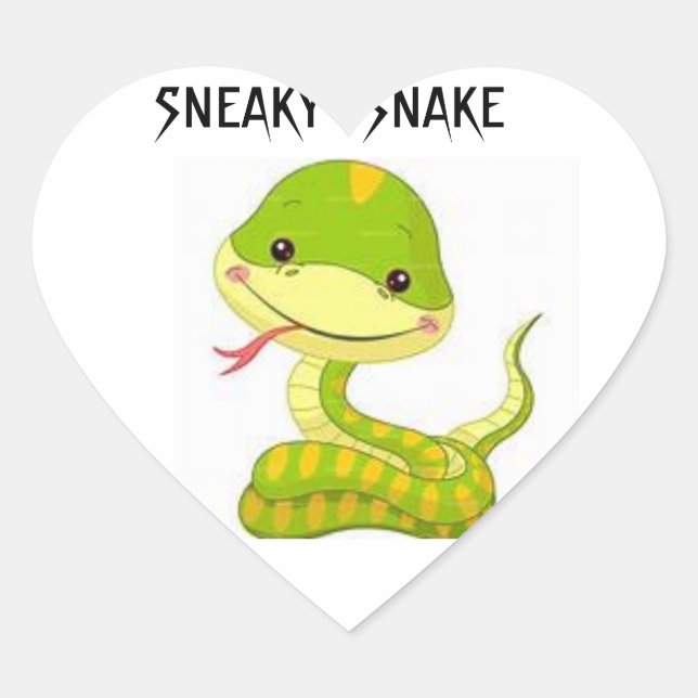 Snake Sticker Hjärtformat Klistermärke (Framsida)
