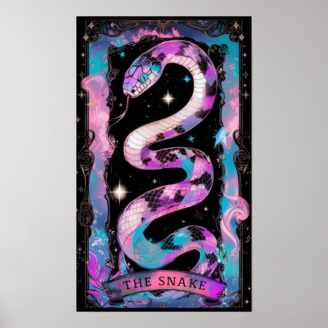 Snake Tarot Card Witchy Poster (Framsidan)