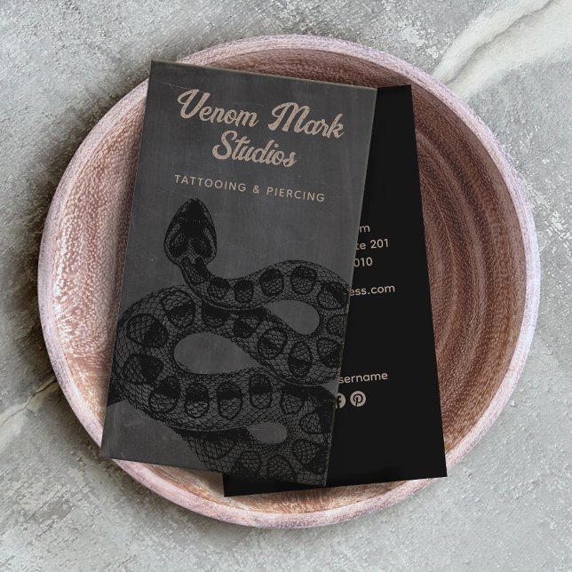 Snake Tattoo Artist Piercing Studio Visitkort (Skapare uppladdad)