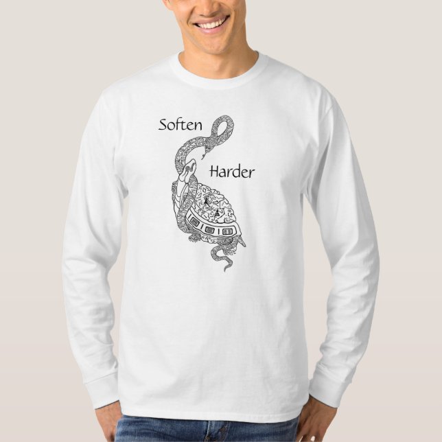 Snake & Turtle "Soften Harder"-design T Shirt (Framsida)