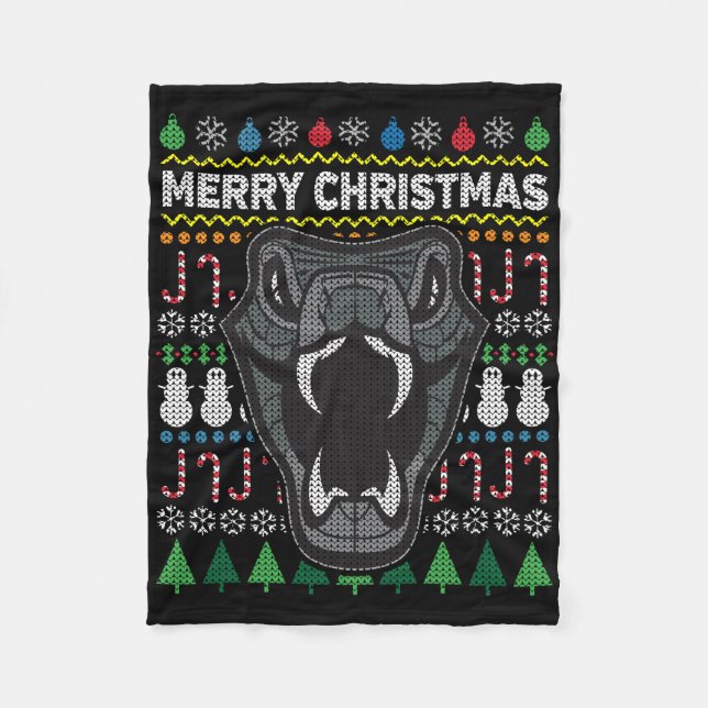 Snake Ugly jul Sweater Wildlife Series Fleecefilt (Framsidan)