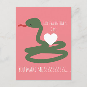 Snake Valentines day Sssss Kärlek  Vykort