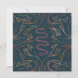 Snake Vines Mystical Magic Boho Blank Card