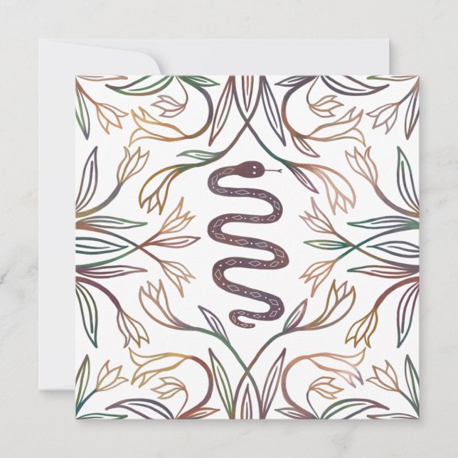 Snake Vines Mystical Magic Boho Blank Card (Framsida)