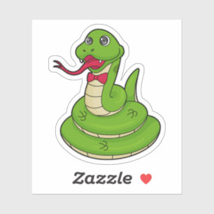 Snake with Bow tie Klistermärken