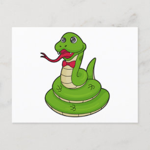 Snake with Bow tie Vykort