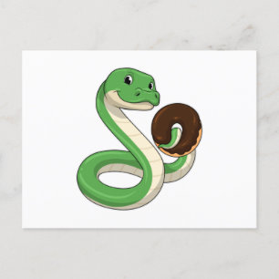 Snake with Donut Vykort