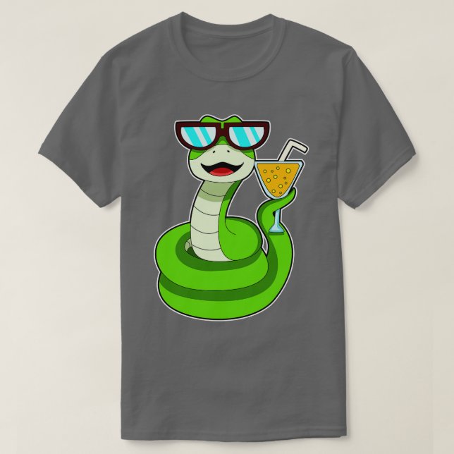 Snake with Drink T Shirt (Design framsida)