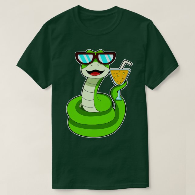 Snake with Drink T Shirt (Design framsida)