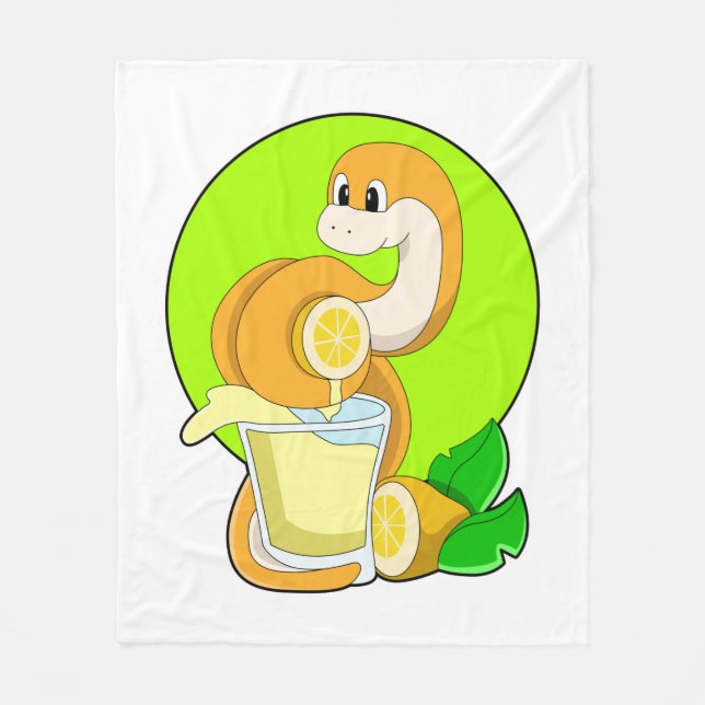 Snake with Glass of Lemon juice Fleecefilt (Framsidan)