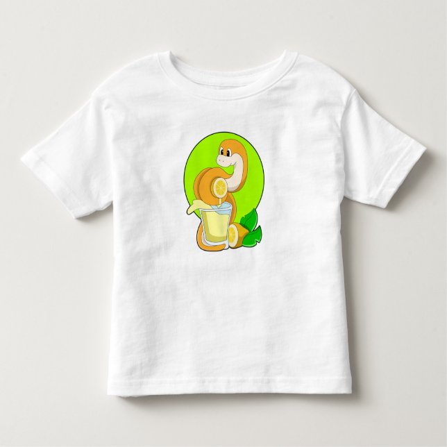 Snake with Glass of Lemon juice T Shirt (Framsida)