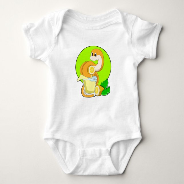 Snake with Glass of Lemon juice T Shirt (Framsida)