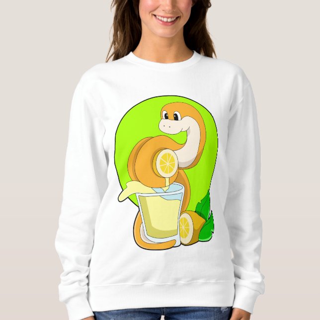 Snake with Glass of Lemon juice T Shirt (Framsida)