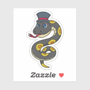 Snake with Hat Klistermärken
