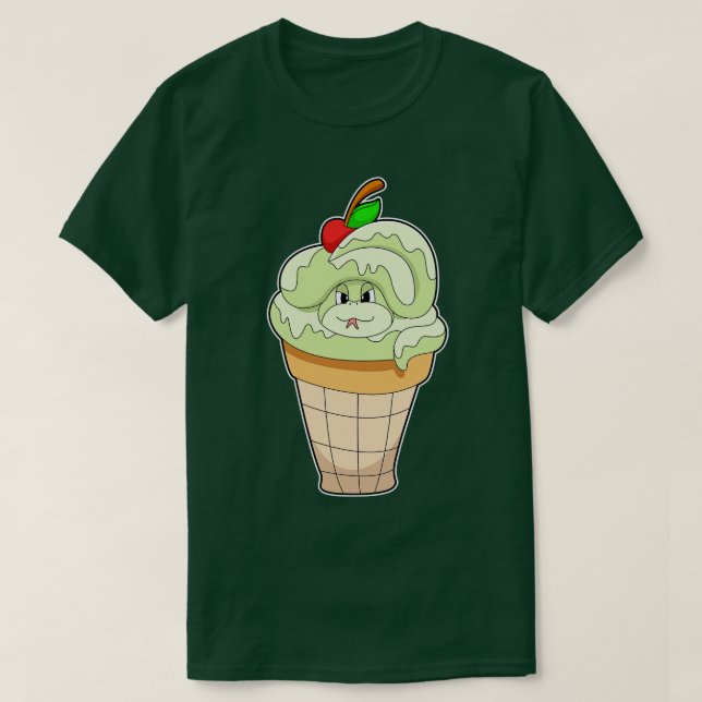 Snake with Ice kräm cone Cherry T Shirt (Design framsida)