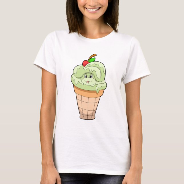 Snake with Ice kräm cone & Cherry T Shirt (Framsida)