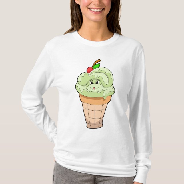 Snake with Ice kräm cone & Cherry T Shirt (Framsida)