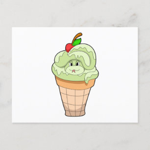 Snake with Ice kräm cone & Cherry Vykort