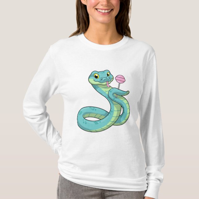 Snake with Lollipop T Shirt (Framsida)