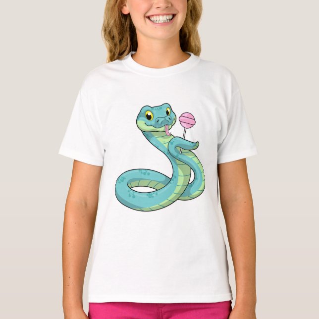 Snake with Lollipop T Shirt (Framsida)