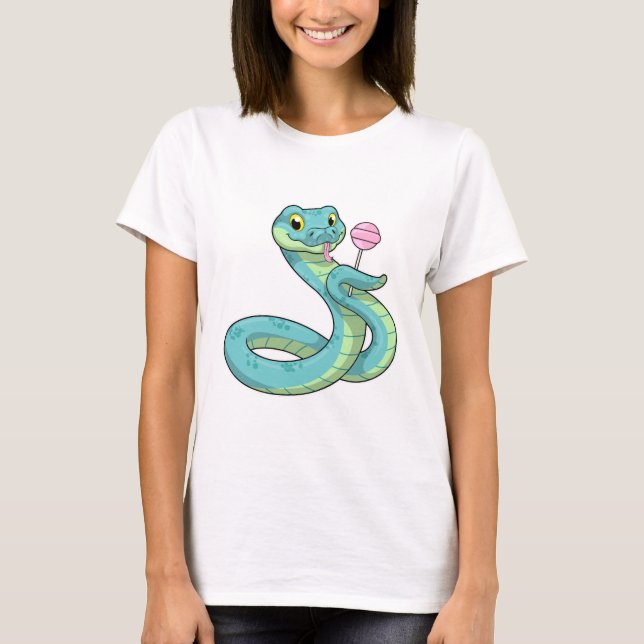 Snake with Lollipop T Shirt (Framsida)