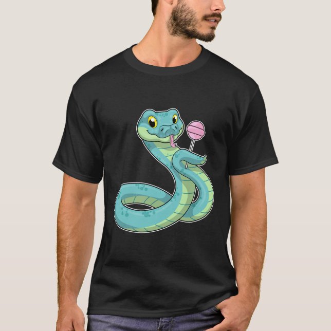Snake with Lollipop T Shirt (Framsida)