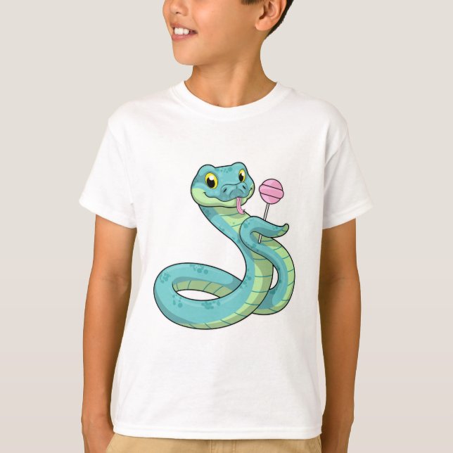 Snake with Lollipop T Shirt (Framsida)