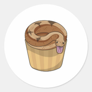 Snake with Muffin Runt Klistermärke