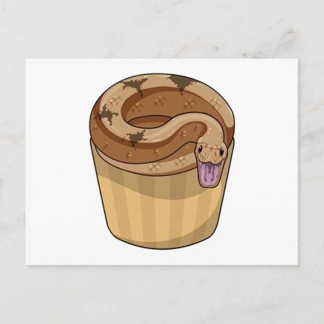 Snake with Muffin Vykort (Framsida)