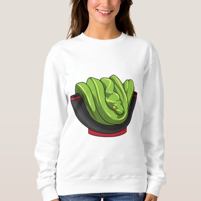Snake with Ramen Bowl T Shirt (Framsida)