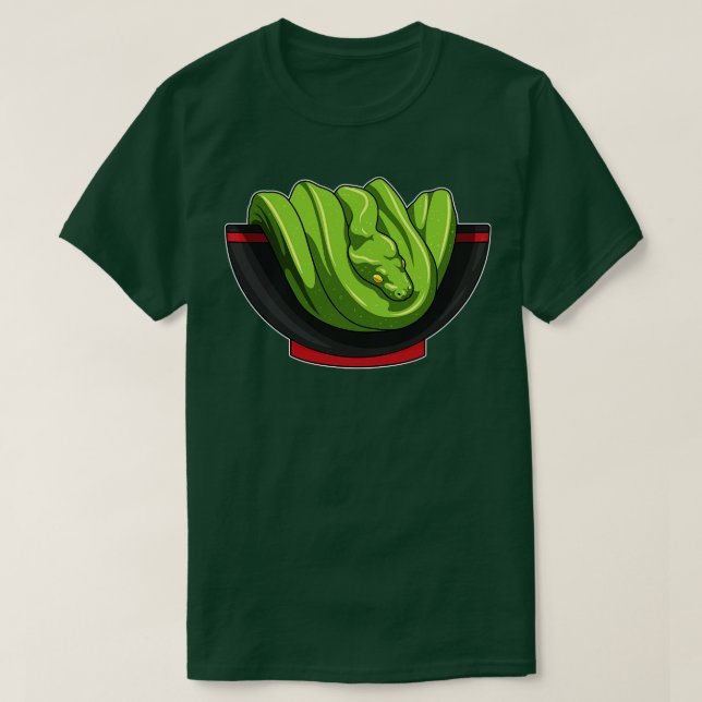 Snake with Ramen Bowl T Shirt (Design framsida)
