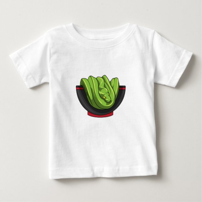 Snake with Ramen Bowl T Shirt (Framsida)